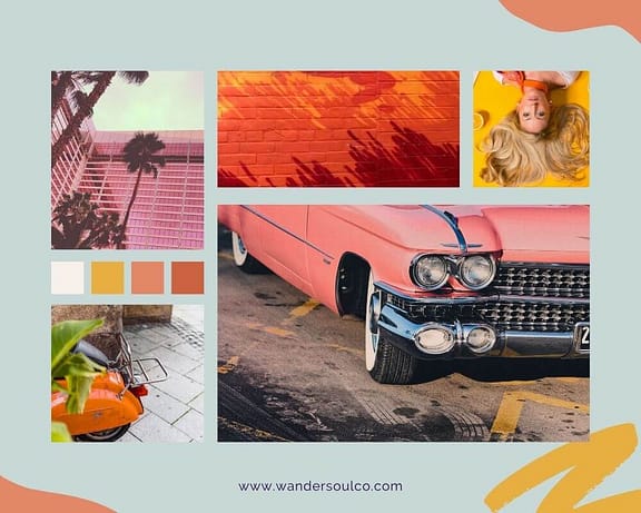 Retro inspired moodboard with elements to help you in nailing down your visual identity