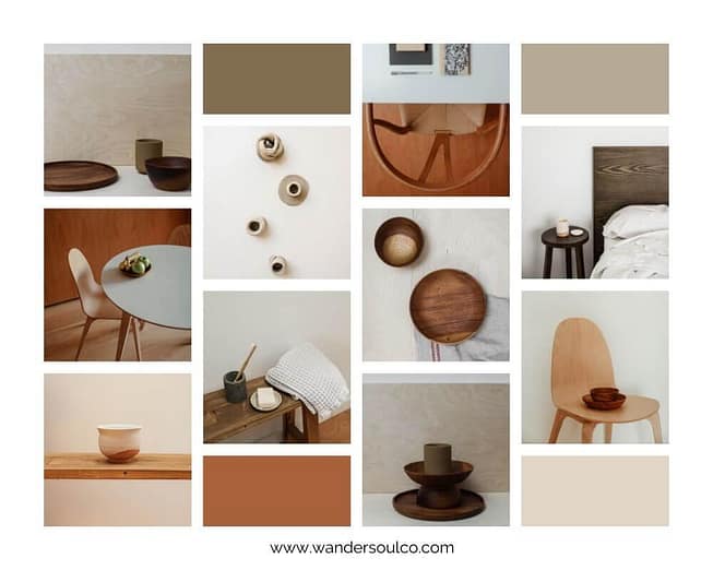 Modern inspired moodboard with elements to help you in nailing down your visual identity