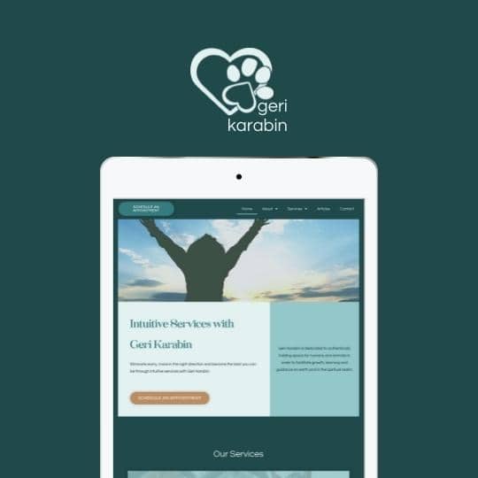 Tablet mockup of gerikarabin.com